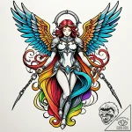 Armored angel chained to stone, tattoo sketch… – style Jaeger Simple – tattoo sketch (05.11.2025 06:28)