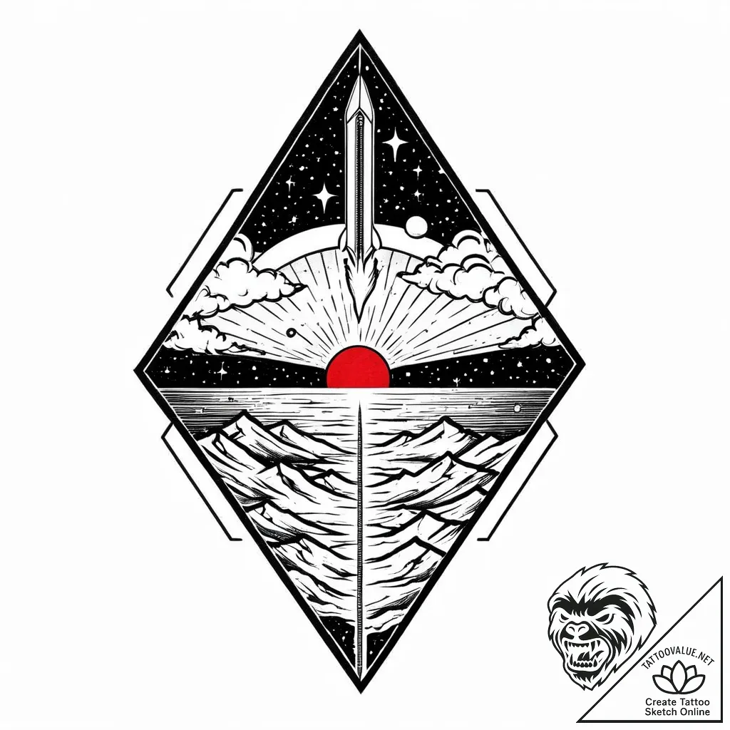 Zipper on the horizon, opening the sky to rev... - style Jaeger Mini - tattoo sketch (05.11.2025 06:33)