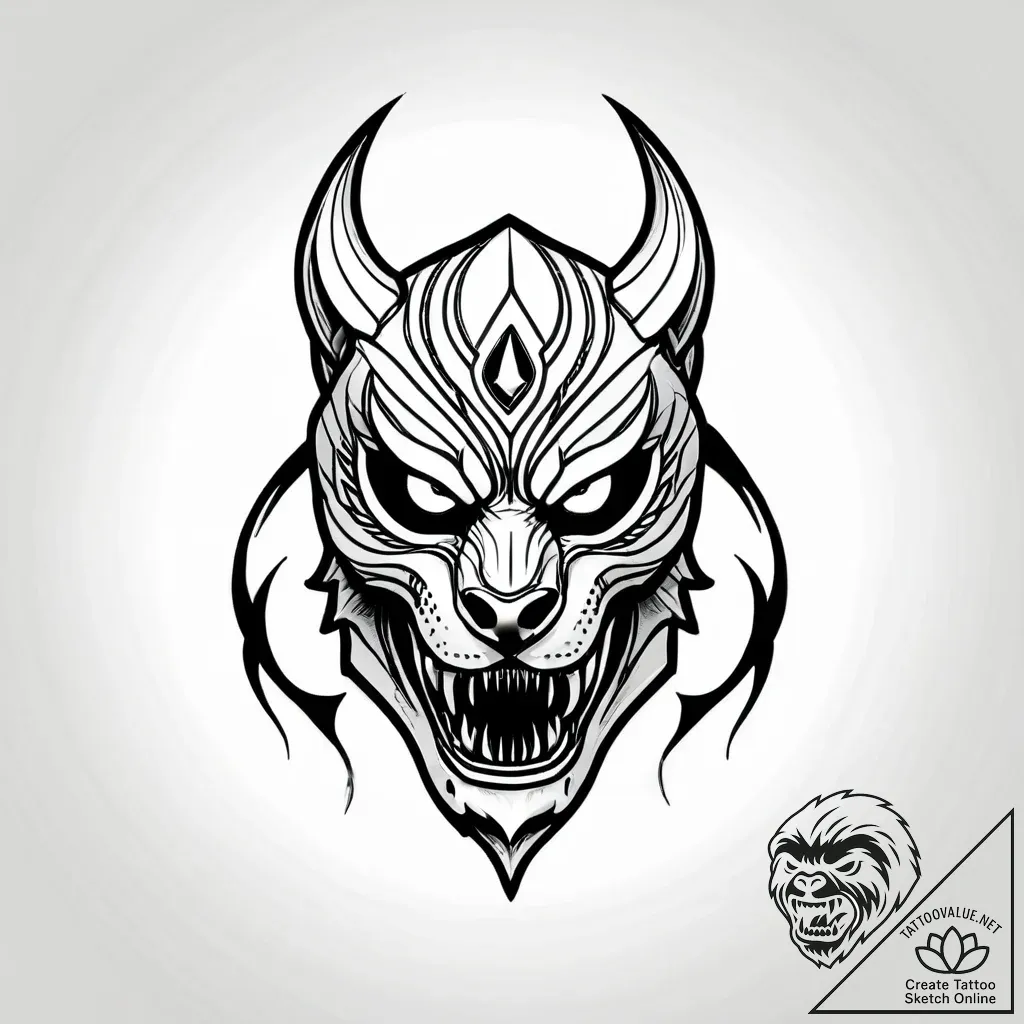 Predator's bio-mask, with the triangular lase... - style Jagger Old - tattoo sketch (05.11.2025 06:38)