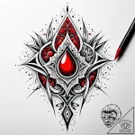 Blood tear frozen mid-air, ink illustration f… – style Jaeger Simple – tattoo sketch (05.11.2025 06:48)