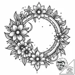 Eclipse flower blooming from ruin, concept ar… – style Jaeger Mini – tattoo sketch (05.11.2025 06:53)