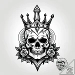 Haunted dagger crowned with bone, tattoo sket… – style Jagger Old – tattoo sketch (05.11.2025 07:38)