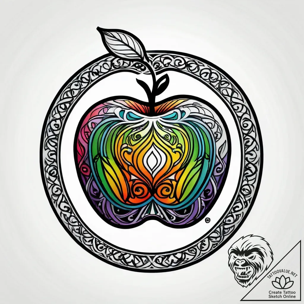 Black apple rotting from within, concept art... - style Jagger Old - tattoo sketch (05.11.2025 09:18)