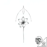 Violet bloom beneath spectral arch, concept a… – style Flux Inscriptions – tattoo sketch (05.11.2025 09:23)
