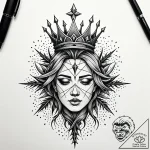 Thorn crown wrapped in roots, tattoo flash sh… – style Jaeger Simple – tattoo sketch (05.11.2025 09:28)