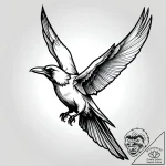 Angelic raven soaring through endless sky, ta… – style Jagger Old – tattoo sketch (05.11.2025 10:18)