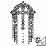 Bone arch with runic carvings, tattoo drawing… – style Jaeger Mini – tattoo sketch (05.11.2025 10:33)