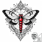Angelic moth with lunar dust, tattoo line art… – style Jaeger Mini – tattoo sketch (05.11.2025 11:33)