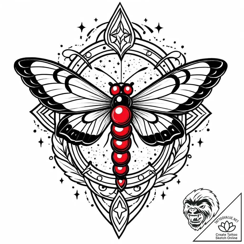 Angelic moth with lunar dust, tattoo line art... - style Jaeger Mini - tattoo sketch (05.11.2025 11:33)