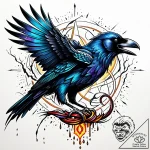Arcane raven in storm, artistic tattoo sketch… – style Jaeger Simple – tattoo sketch (05.11.2025 11:48)