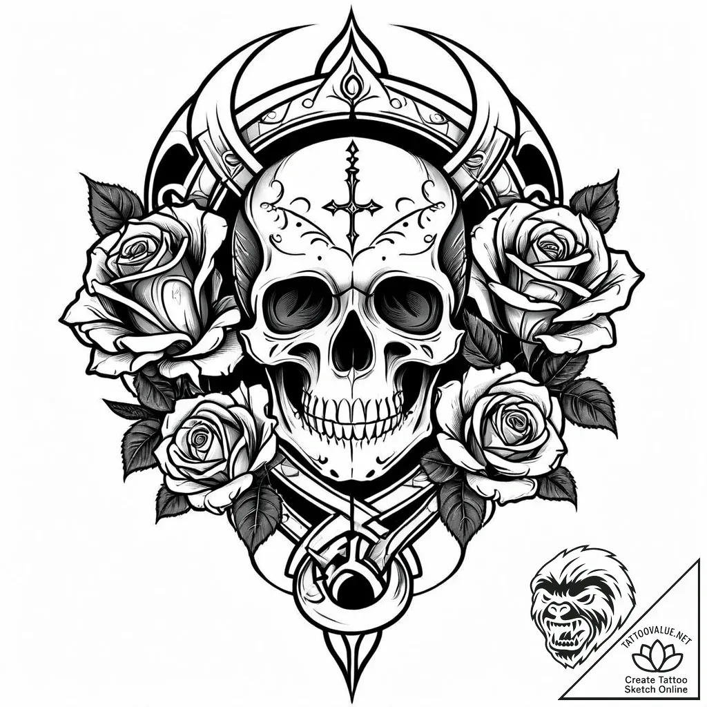 Abyssal fish with glowing bones, tattoo sketc... - style Jaeger Mini - tattoo sketch (05.11.2025 11:53)