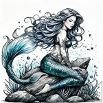 Tat tattoo sketch, enchanting mermaid perched… – style Jaeger Simple – tattoo sketch (05.11.2025 12:28)