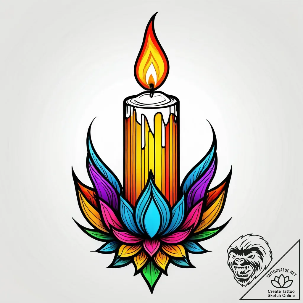 A powerful burning candle wick, fragile,, tat... - style Jagger Old - tattoo sketch (05.11.2025 13:38)