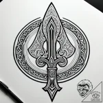 Ancient blade etched with runes, tattoo line… – style Jagger Old – tattoo sketch (05.11.2025 13:58)