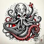 Anchor wrapped in a kraken’s tentacle, pullin… – style Jaeger Simple – tattoo sketch (05.11.2025 15:08)