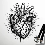 Finger heart gesture (k-pop style), tattoo dr… – style Jaeger Simple – tattoo sketch (05.11.2025 15:48)