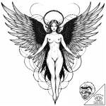 Eskizto, tattoo sketch, eve with wings spread… – style Jaeger Mini – tattoo sketch (05.11.2025 15:53)