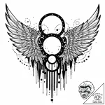 Hollow wings beneath celestial gate, artistic… – style Jaeger Mini – tattoo sketch (05.11.2025 16:13)