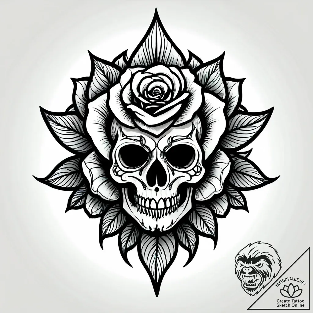 Emerald blade through shattered rose, tattoo... - style Jagger Old - tattoo sketch (05.11.2025 16:18)