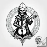 Grim reaper playing a skeletal violin, tattoo… – style Jagger Old – tattoo sketch (05.11.2025 16:38)