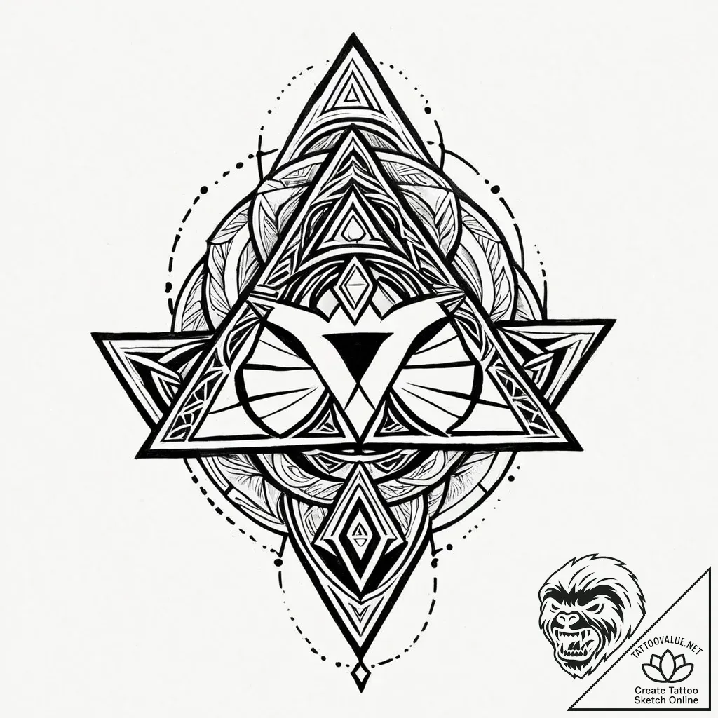 Triforce symbol from zelda, tattoo sketch des... - style Jaeger Mini - tattoo sketch (05.11.2025 16:53)