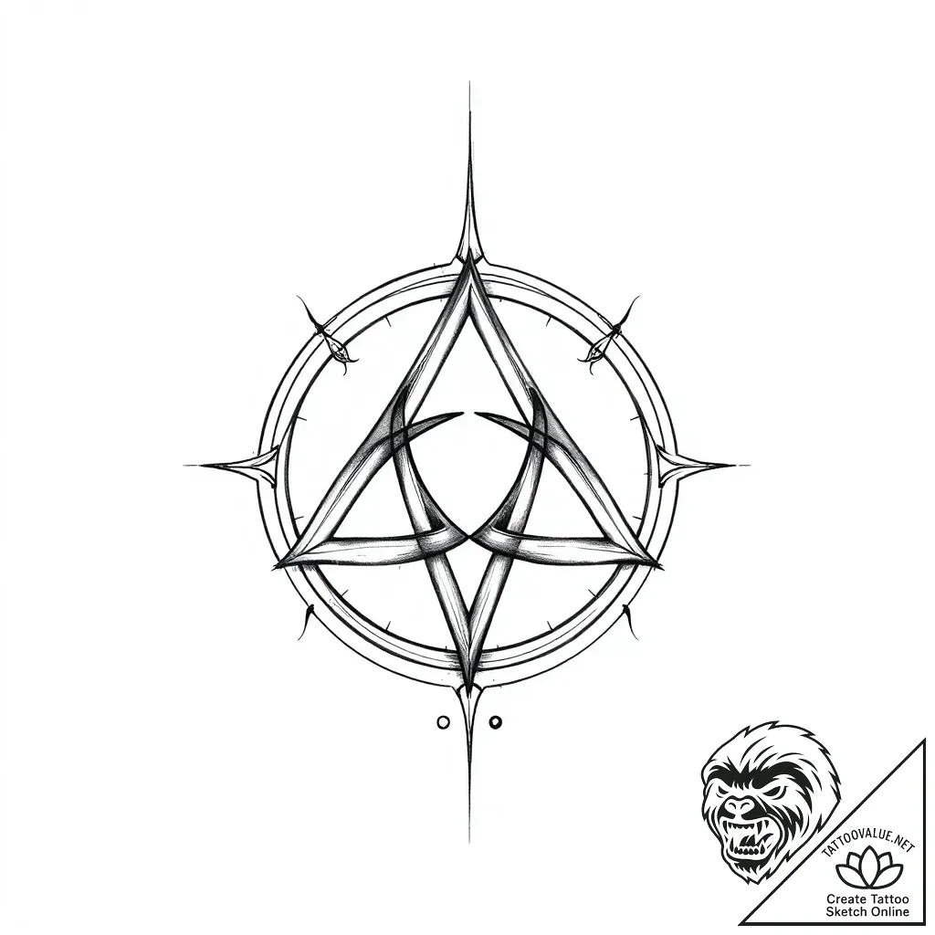 Triquetra, tattoo flash sheet design, on a cl... - style Flux Inscriptions - tattoo sketch (05.11.2025 17:03)
