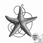 Starfish, ink illustration for tattoo, linewo… – style Jaeger Mini – tattoo sketch (05.11.2025 17:13)