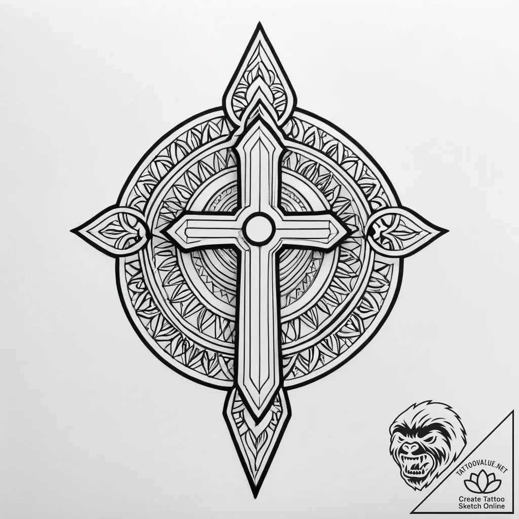 Nether vines gripping relic, artistic tattoo... - style Jagger Old - tattoo sketch (05.11.2025 17:18)