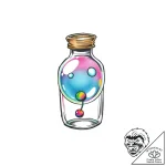 A whimsical bubble in a bottle, trapped,, tat… – style Flux Inscriptions – tattoo sketch (05.11.2025 17:43)