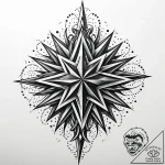 Haunted blade crowned in stars, tattoo line a… – style Jaeger Mini – tattoo sketch (05.11.2025 17:53)