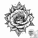 Glyph-etched rose blooming in void, artistic… – style Jaeger Mini – tattoo sketch (05.11.2025 18:33)