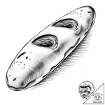 A detailed baguette bread, rustic,, tattoo dr… – style Flux Inscriptions – tattoo sketch (05.11.2025 18:43)