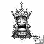 Moonlit crown upon bone throne, tattoo sketch… – style Jaeger Mini – tattoo sketch (05.11.2025 18:53)