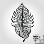 A monstera leaf, tattoo drawing outline, real… – style Jagger Old – tattoo sketch (05.11.2025 19:38)