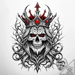 Haunted blade crowned in roots, tattoo drawin… – style Jaeger Simple – tattoo sketch (05.11.2025 19:48)