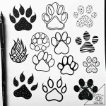 Tattoo sketch, max silhouette with paw prints… – style Jaeger Simple – tattoo sketch (05.11.2025 20:48)