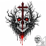 Withered roots devouring relic, concept art f… – style Jaeger Mini – tattoo sketch (05.11.2025 20:53)