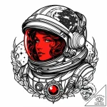 Astronaut helmet with reflection of earth, ar… – style Jaeger Mini – tattoo sketch (05.11.2025 22:13)