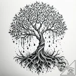 Ice tree growing through bones, artistic tatt… – style Jaeger Simple – tattoo sketch (05.11.2025 22:28)