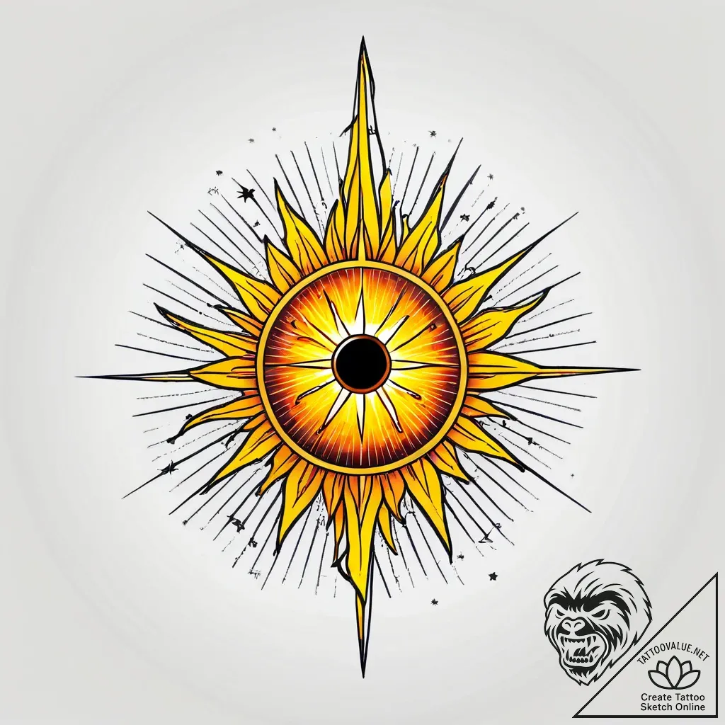 Solar flare - style Jagger Old - tattoo sketch (05.11.2025 22:58)