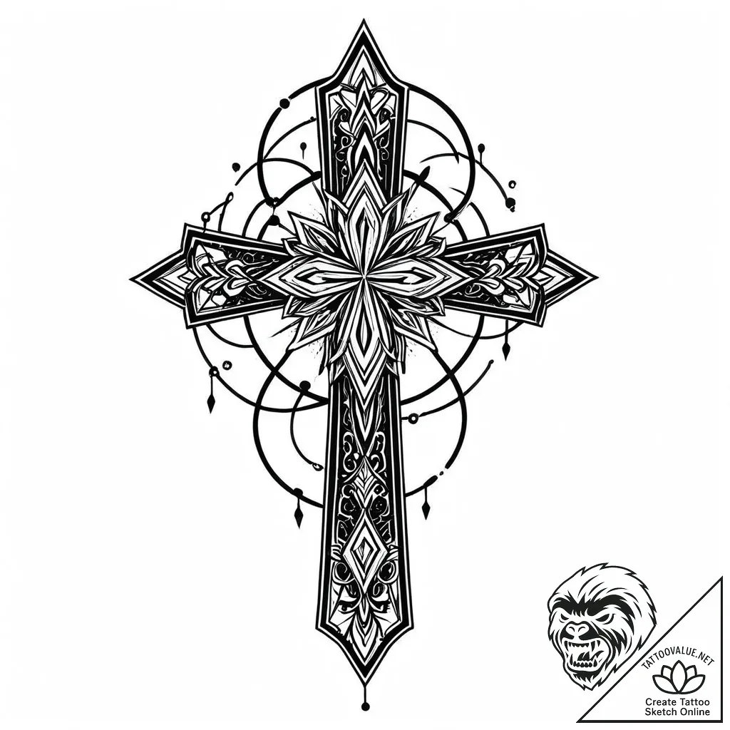 Tattoo sketch, yesss silhouette with neon glo... - style Jaeger Mini - tattoo sketch (05.11.2025 23:53)