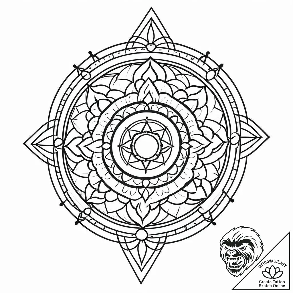Portal to another dimension, tattoo line art,... - style Jaeger Mini - tattoo sketch (06.11.2025 00:13)