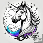 Tat tattoo sketch, surrealistic horse with fl… – style Jagger Old – tattoo sketch (06.11.2025 00:18)