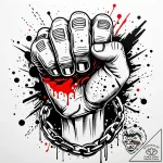 Motorcycle chain wrapped around a clenched fi… – style Jaeger Simple – tattoo sketch (06.11.2025 00:48)