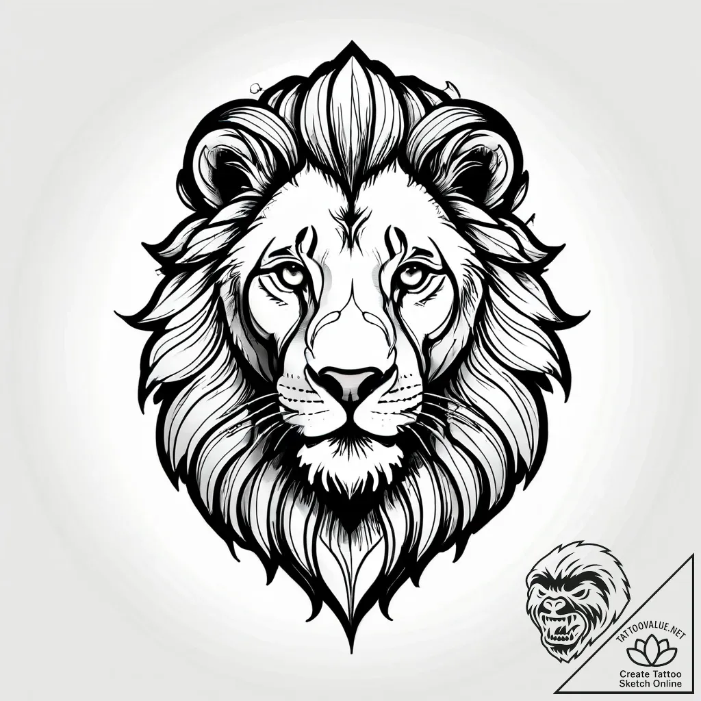 Lion, tattoo drawing outline, blackwork tatto... - style Jagger Old - tattoo sketch (06.11.2025 01:18)