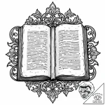 Old manuscript bound in bone, ink illustratio… – style Jaeger Mini – tattoo sketch (06.11.2025 01:33)