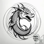 Koi dragon swimming through storm, artistic t… – style Jagger Old – tattoo sketch (06.11.2025 01:38)