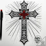 Ritual blade dripping spectral light, tattoo… – style Jaeger Simple – tattoo sketch (06.11.2025 01:48)