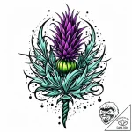 Thistle, artistic tattoo sketch, new school t… – style Jaeger Mini – tattoo sketch (06.11.2025 01:53)