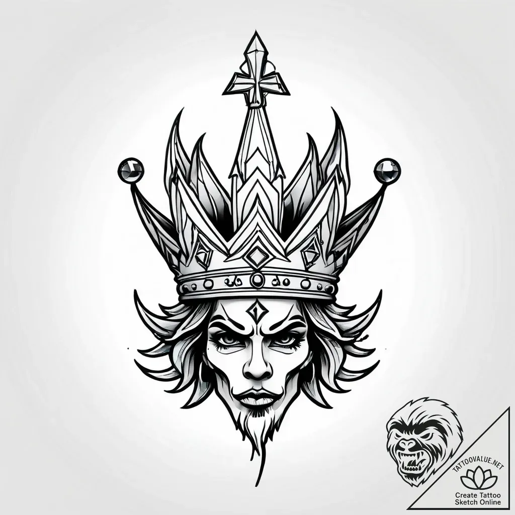 Ice crown devoured by frost, artistic tattoo... - style Jagger Old - tattoo sketch (06.11.2025 01:58)